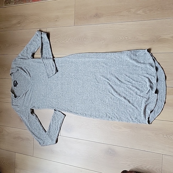 Aritzia Wilfred Free Lisiere Bodycon V-Neck Heathered Midi Dress M - Picture 2 of 9